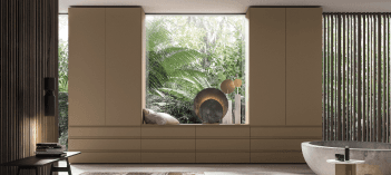 Warm neutral kitchen with large central island